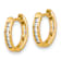 10k Yellow Gold 7/16", Polished 0.12ctw Diamond Hinged Hoop Earrings
