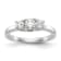 Rhodium Over 14K White Gold Lab Grown Diamond SI1/SI2, G H I, 3-Stone
Engagement Ring