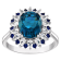 Sterling Silver Oval London Blue Topaz, Lab Created Sapphire and White
Sapphire Ring 4.0ctw