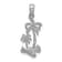 Rhodium Over 14k White Gold Double Palm Trees Pendant