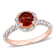Garnet and Diamond 14K Rose Gold Halo Ring 1.24ctw