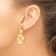 14K Yellow Gold Polished Textured Post Dangle Earrings
