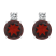 5mm Round Garnet with Diamond Accents 14k White Gold Stud Earrings
