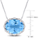Sky Blue Topaz & Diamond 14K White Gold Pendant With Chain 24.88ctw