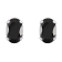 6x4mm Oval Black Onyx Rhodium Over 10k White Gold Stud Earrings
