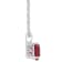 8mm Cushion Garnet Rhodium Over Sterling Silver Pendant With Chain