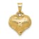 14k Yellow Gold Polished, Satin and Diamond-Cut 3D Puffed Heart Pendant