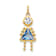 10k Yellow Gold Blue Aquamarine Simulant March Birthstone and Clear
Cubic Zirconia Girl Charm
