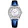 Christian Van Sant Women's Luna White Dial, Blue Leather Strap Watch