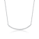 Curved CZ Bar Necklace In Sterling Silver