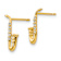 14k Yellow Gold Children's Cubic Zirconia Saxophone Stud Earrings
