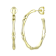 Bamboo Open Hoop Earrings In 14K Gold Over Brass