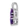 Rhodium Over 14k White Gold Amethyst and Diamond 2-Heart Pendant