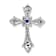Rhodium Over 10k White Gold 0.09 cttw Sapphire and Diamond Fleur-de-Lis
Cross Slide Pendant