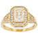 Diamond Simulant And Lab White Sapphire Ring In 18K Gold Over Sterling
Silver 2.78ctw