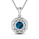 2.05ctw 14K White Gold Blue London Blue Topaz and White Diamond Pendant
with 18 inch Cable Chain