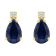 7x5mm Pear Shape Sapphire with Diamond Accents 14k Yellow Gold Stud Earrings