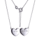 White Diamond Accent Rhodium Over Sterling Silver Double Heart Necklace