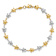 14k Two-tone Gold Puffed Star Link Bracelet