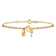 14k Yellow Gold Polished and Diamond-Cut Heart Lock and Key Bracelet