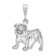 Rhodium Over 14k White Gold Bulldog Pendant