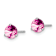 Rhodium Over 14K White Gold Round Lab Created Pink Sapphire Earrings