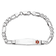 Rhodium Over 14k White Gold Medical Soft Diamond Shape Red Enamel Figaro
Link ID Bracelet