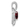 Rhodium Over 14k White Gold Garnet and Diamond Heart Pendant