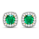 1.92ctw 14K Yellow Gold  Zambian Green Emerald and White Diamond Halo Earrings