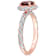 Garnet and Diamond 14K Rose Gold Halo Ring 1.24ctw