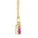 6x4mm Pear Shape Ruby with Diamond Accents 14k Yellow Gold Pendant With Chain