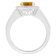 7mm Round Citrine 1/5 ctw Diamond Rhodium Over Sterling Silver Halo Ring