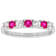 Lab-Created Ruby And White Sapphire Band Ring In Platinum Over Sterling Silver