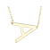 Sideways Initial A Necklace In Solid 14K Yellow Gold 18 Inch
