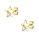 CZ Lucky Star Stud Earrings In 14K Gold Over Brass
