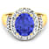 4.26ctw Violet Tanzanite and Diamond 14K Yellow Gold Halo Ring