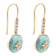 Barse Jewelry Blue Composite Turquoise Gold Tone Celestial Dangle Earrings
