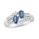 0.85ctw Sapphire and Diamond Two Stone Ring in 14k White Gold