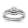 Rhodium Over 10K White Gold Lab Grown Diamond Cluster Engagement Ring 0.211ctw