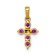 10k Yellow Gold and Rhodium Over 10k Yellow Gold 0.3 cttw Ruby and
Diamond Cross Pendant