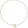 14K Gold Over Brass Initial Pearl Simulant Link Chain Necklace Letter F