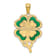 14K Yellow Gold 4-Leaf Clover Pendant with Enameled Tips Pendant