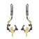 Garnet Rhodium Over Sterling Silver Nature Inspired Robin Earrings