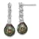 Rhodium Over Sterling Silver 9-10mm Tahitian Pearl and Cubic Zirconia
Post Dangle Earrings