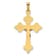 14k Yellow Gold and 14k White Gold Brushed Fleur-de-Lis INRI Crucifix Pendant