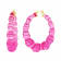 14K Yellow Gold Over Sterling Silver Bamboo Acrylic Hoops in Electric Pink