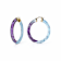 14K Yellow Gold Over Sterling Silver Painted Hoops in Blue and Purple
