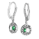 0.52ctw Emerald and Diamond Earrings in 14k White Gold
