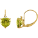 10K Yellow Gold Peridot and Diamond Heart Leverback Earrings 2.23ctw