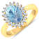 1.15ctw Blue Aquamarine and Diamond 14K Yellow Gold Halo Ring